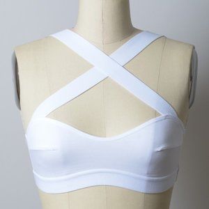 White Convertible Crossed Bralette